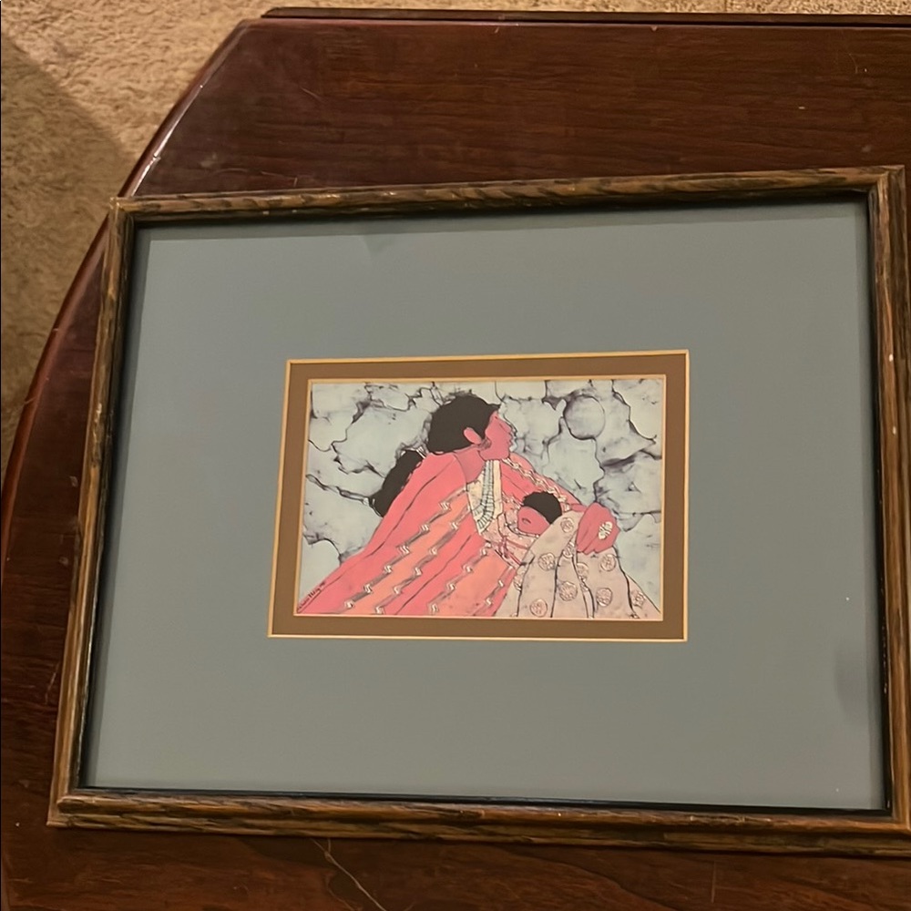 Katalin Ehling Framed Art Print with Red and Blue Tones -“Pueblo Madonna” - Picture 7 of 7